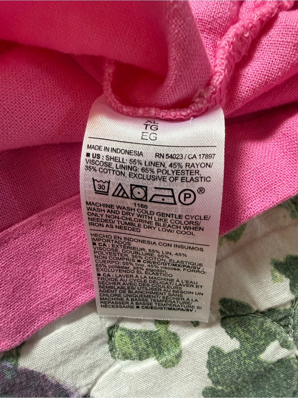 Old Navy Puff Sleeve Linen Blend Mini Dress in Pink NWT XL - Picture 6 of 9